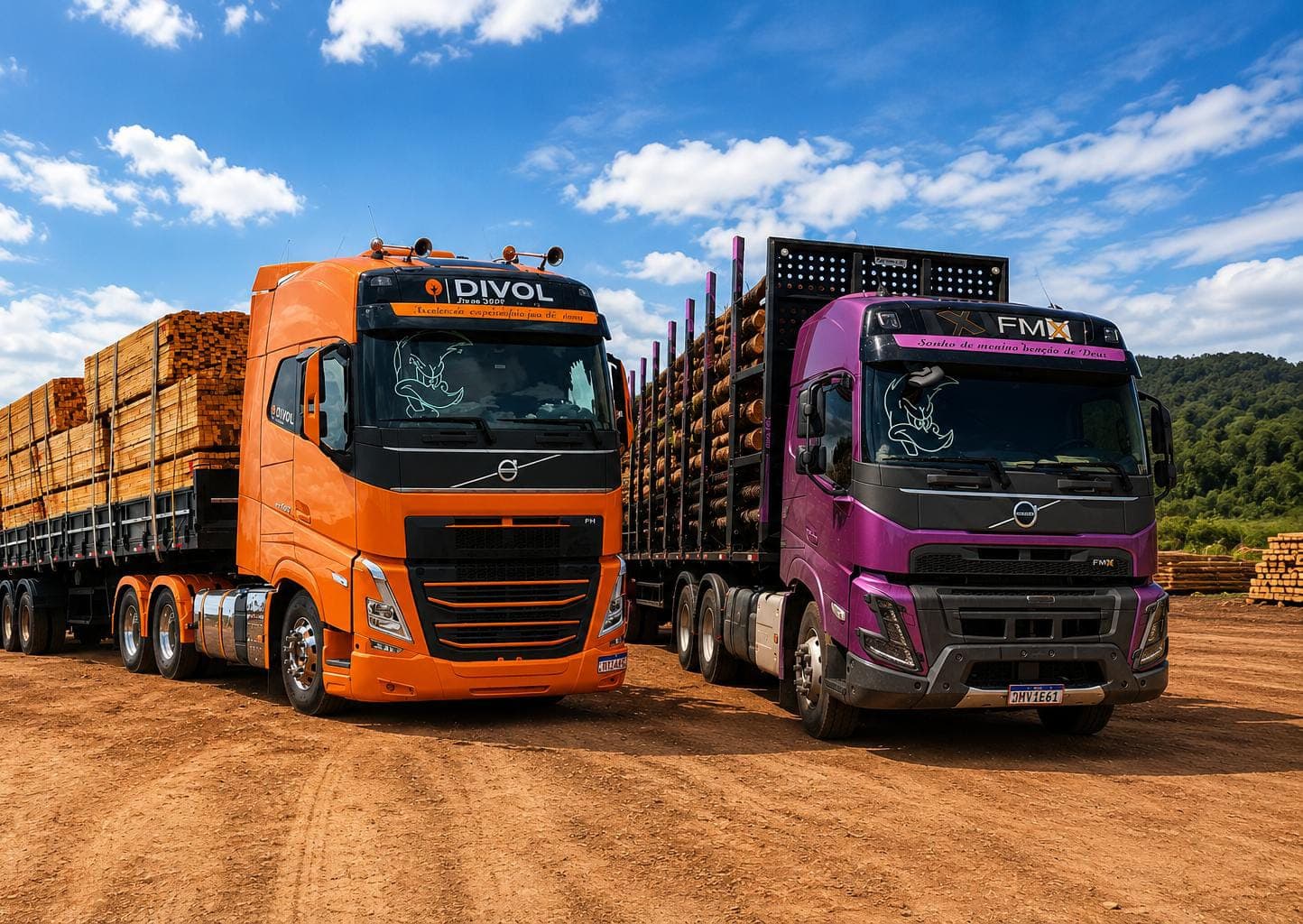 DMV Pica-Pau e Divol Florestal - transporte de madeira e operações florestais em Itapeva SP